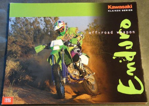 1996 kawasaki motorcycle klx &amp; kdx series sales brochure 6 pages  (727)