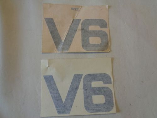 V6 decal 212006 pair (2) blue / white 6 1/2&#034; x 3 1/2&#034; marine boat