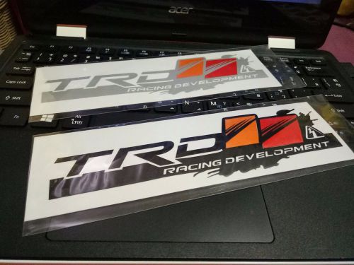 Trd auto racing sport car development sticker decoration x 2 pcs. black &amp; gray