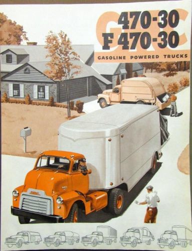 1954 gmc gas power truck model 470 30 &amp; f 470 30 original sales brochure folder