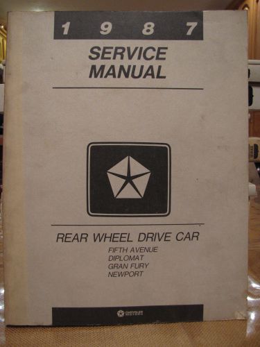1987 dodge plymouth chrysler diplomat fifth avenue fury newport service manual