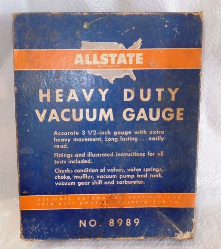 Vintage sears allstate vacuum gauge with instructions 3.5&#034;