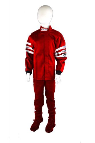 Junior 2 pc red fire suit racing jacket &amp; pants size 14/16 rjs sfi 3-2a/1 kids