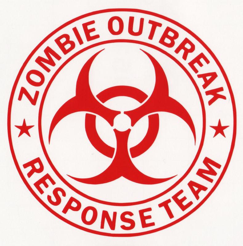 Zombie outbreak response team biohazard symbol vinyl decal car window sticker
