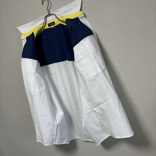 Yamaha racing shirt, pit shirt, white, navy, l