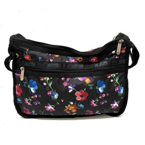 Lesportsac Shoulder Bag - Black Pink Multi Floral Pattern Lesponylon, US $74.90, image 4