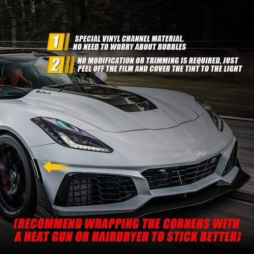 6X Smoke Side Marker Reflector Vinyl Tint Overlay For 14-19 Chevrolet CorvetteC7, US $15.99, image 3