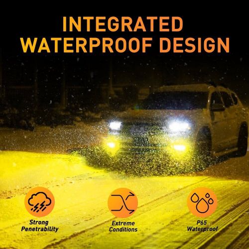 AUXITO H11 H16 H9 Dual Color LED Fog Light Driving Bulbs Switchback Amber White, US $23.99, image 3