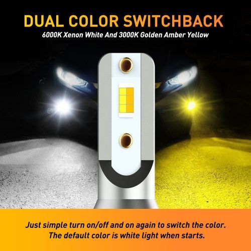 AUXITO H11 H16 H9 Dual Color LED Fog Light Driving Bulbs Switchback Amber White, US $23.99, image 9