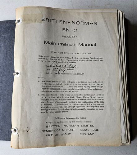 Britten norman bn-2 islander maintenance manual