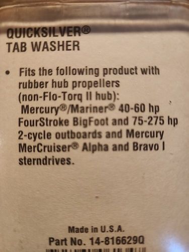 Quicksilver Marine Parts Tab Washer 14-816629Q 40-60 hp & 75-275 hp See Descript, US $9.00, image 4