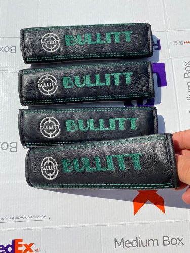 Seat Belt Shoulder Pads Genuine leather 4pcs fit for Mustang Bullitt embroidery, US $118.80, image 5