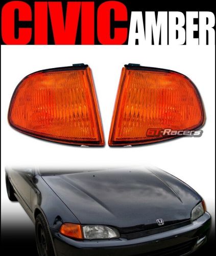 For 1992-1995 honda civic 2dr/coupe eg6 jdm amber signal parking corner lights