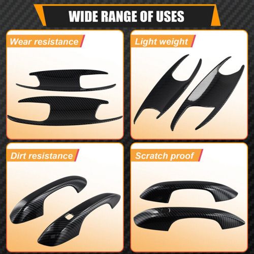 Car Exterior Door Handle Cover and Bowl Trim, Protection in Carbon Fiber3733-, US $, image 3