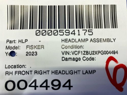 2023 FISKER OCEAN FRONT RIGHT HEADLIGHT LAMP HEAD LIGHT ASSEMBLY OEM, US $999.07, image 8