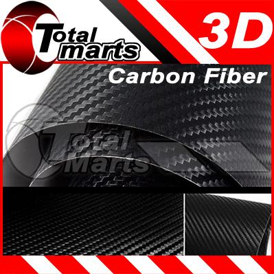 0.3m x 1.27m 3d black carbon fiber twill-weave vinyl film car motorcycle bike