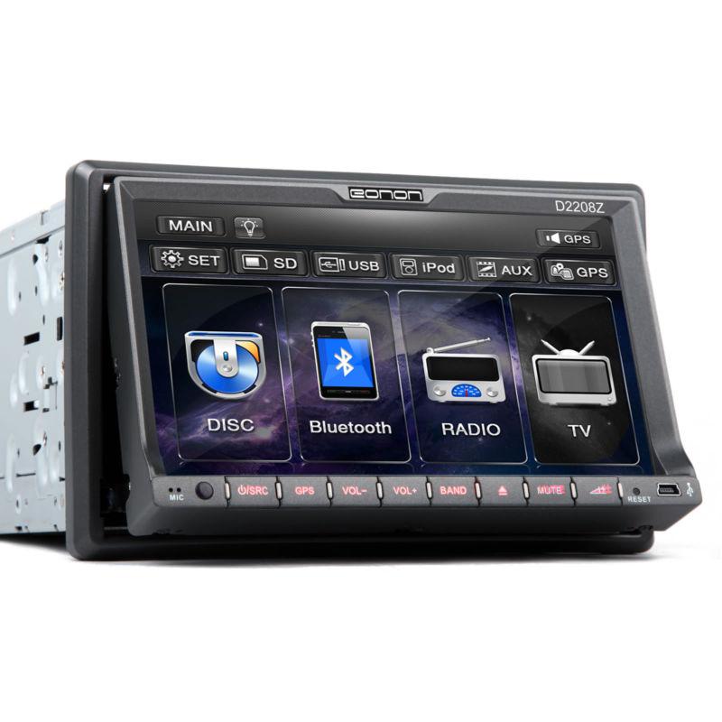 In dash 2din car 7" 800x480 lcd motorized bluetooth ipod dvd player 4x54w stereo