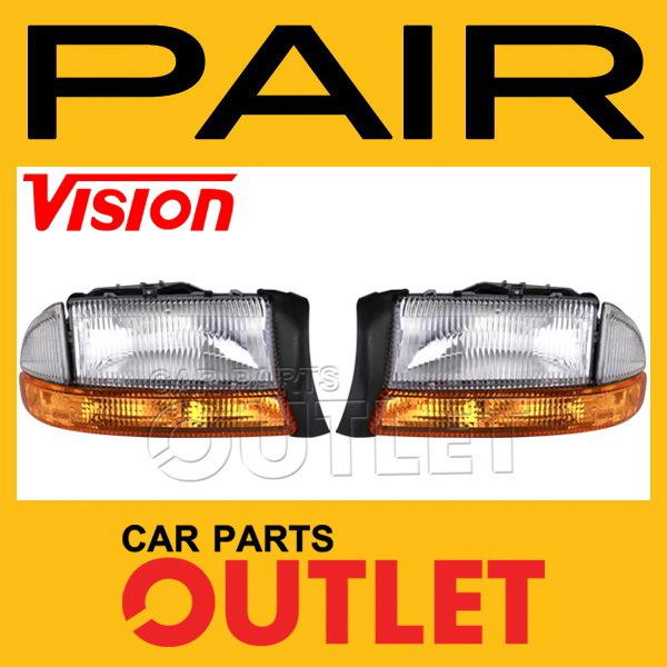 97 dodge dakota durango head light lamp left+right set pair assembly new l+r