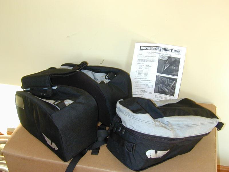 New buell s1/s1w ballistic fabric luggage system set/soft bags-tailbag  rare!