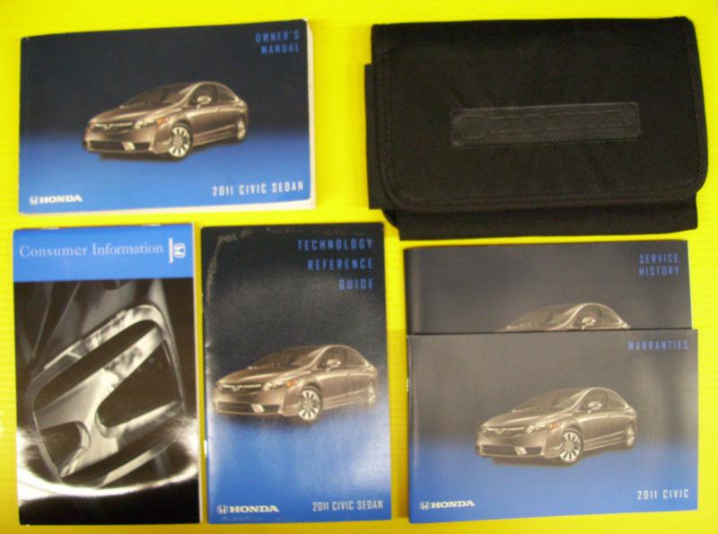 Civic coupe sedan 11 2011 honda owners owner's manual set w/ case all models