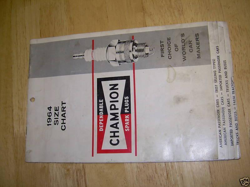 Champion tune-up specifications manual 1964 spark plugs