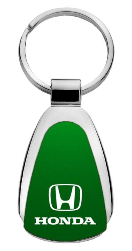 Honda green teardrop keychain / key fob engraved in usa genuine