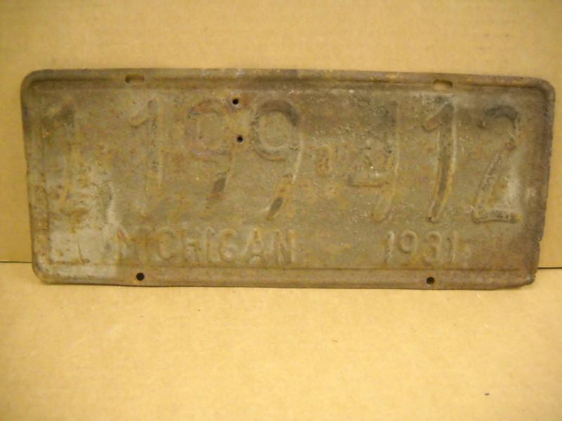 Purchase MICHIGAN LICENSE PLATES 1931 MODEL-A FORD CHEVY MOPAR BIUCK ...