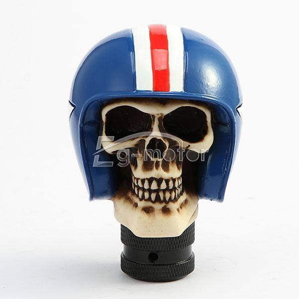 1x universal skull blue helmet manual shifter shift lever knob horror wicked