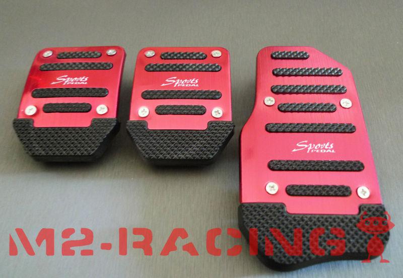 Purchase RED PINK Racing Fuel Brake Gas Foot MT 5 Speeds Manuel Pedals Pad Aluminum Plate in