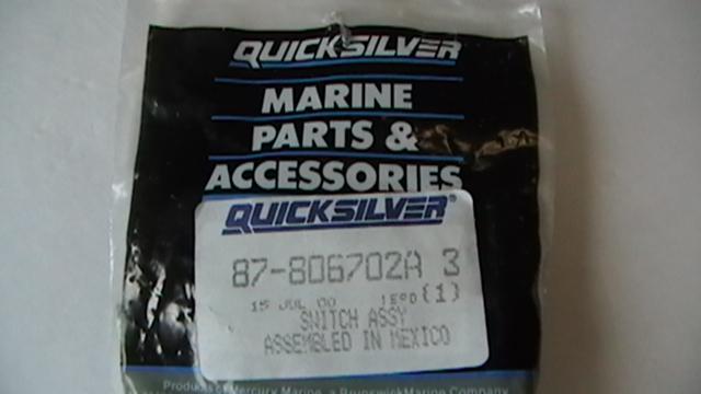 Quicksilver mercury switch assembly 87-806702a 3 marine boat