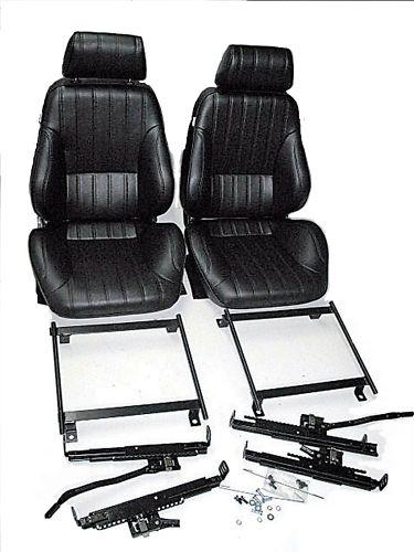 Mustang scat procar ralley seat kit black w/mting brkts