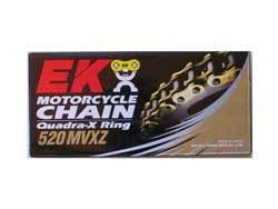 Ek 520 mvxz blue 130 links motorcycle drive chain x-ring quadra x o oring 