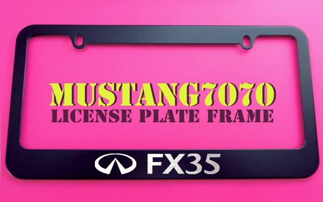 1 brand new infiniti fx35 black metal license plate frame + screw caps