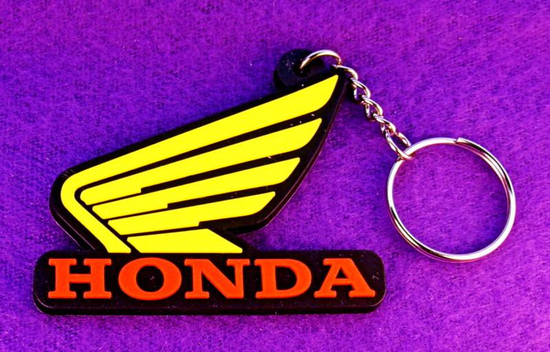 Honda  key ring  -  red - black - yellow wing