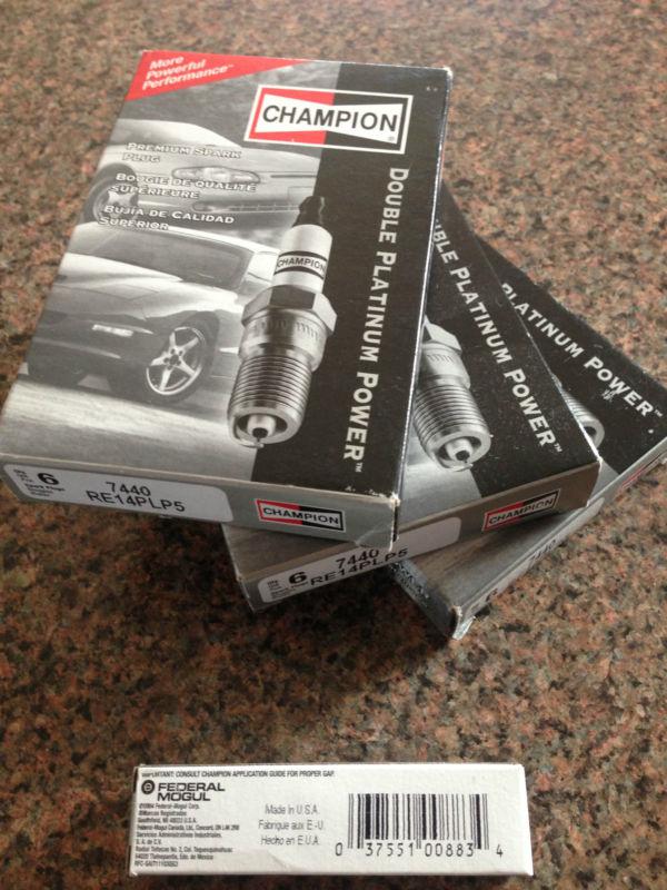 Double platinum power champion spark plugs 7440 spark plug set of *6*
