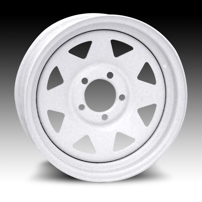 1 new 14" inch 5x4.5 white spoke boat utility trailer wheel rim 5 lug 14x6