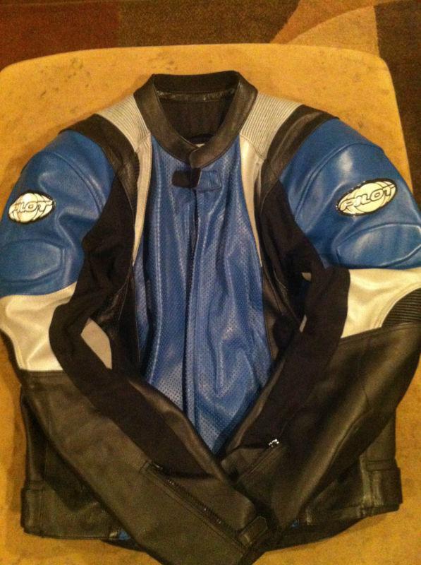 Mens leather motocycle pilot jacket size 48 