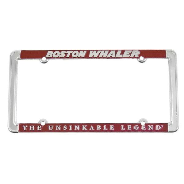 Boston whaler silver/red license plate frame