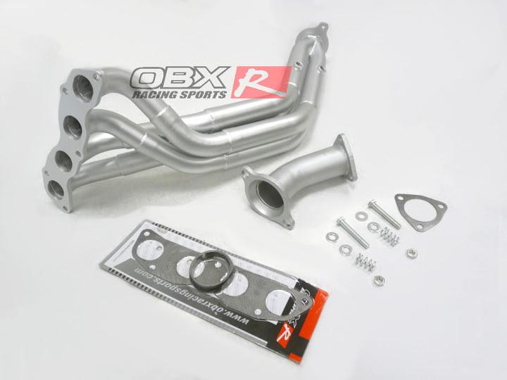Obx exhaust header 02-06 acura rsx type-s k20 dc5 mild steel with silver paint
