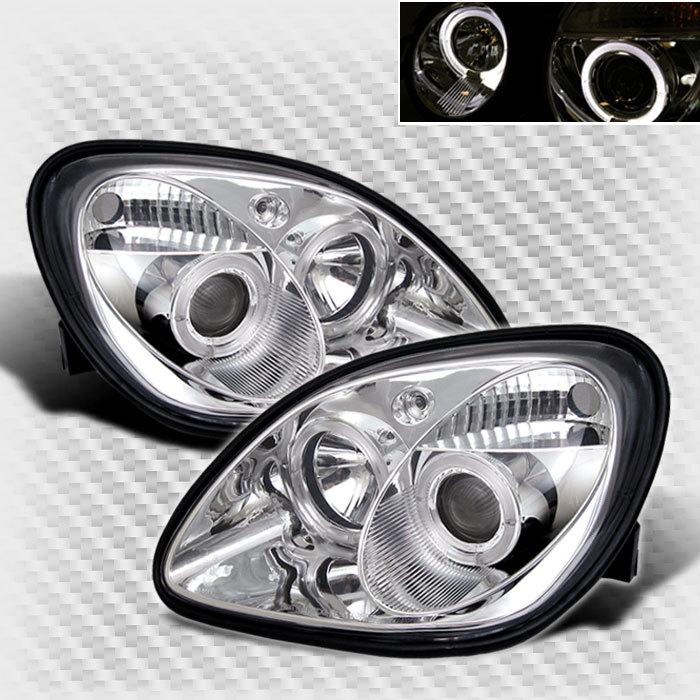 1998-2004 mercedes benz r170 slk dual halo projector headlights set head lights