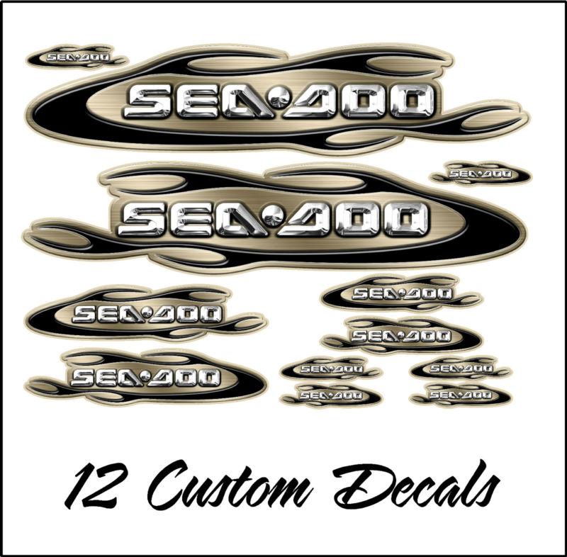 Sea doo owners speedster, challenger, rxp,rxt,gtx,graphics decals -bronze brush