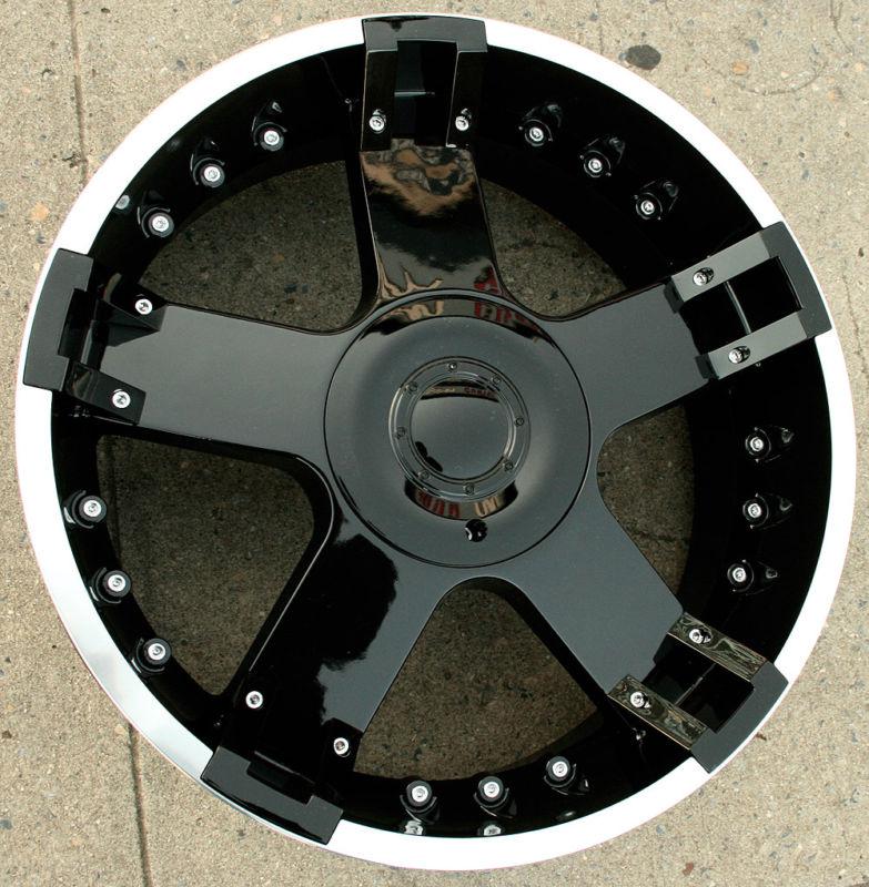 Milano 721 24" black rims wheels nissan armada 04-up / 24 x 9.5 6h +25