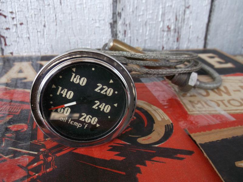 Ac vintage oiltemp gauge 60-260 capillary tube & bulb hot rod nice condition!