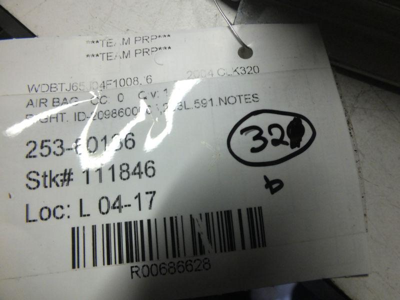 2004 Mercedes CLK320 Passenger Airbag 2098600005 OEM b, US $112.99, image 7