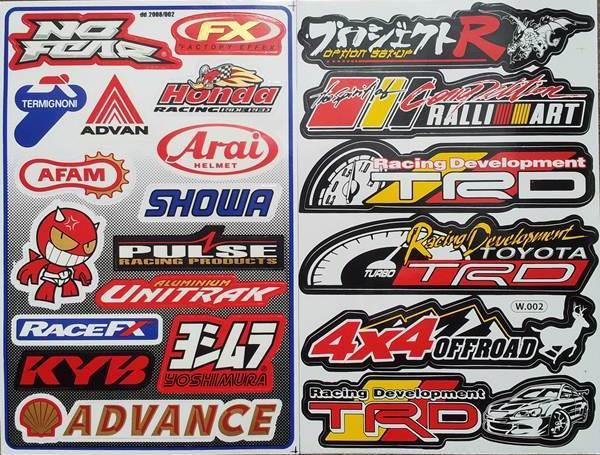 2 sheets car stickers racing decal motocross atv hot sale! free shipping s05