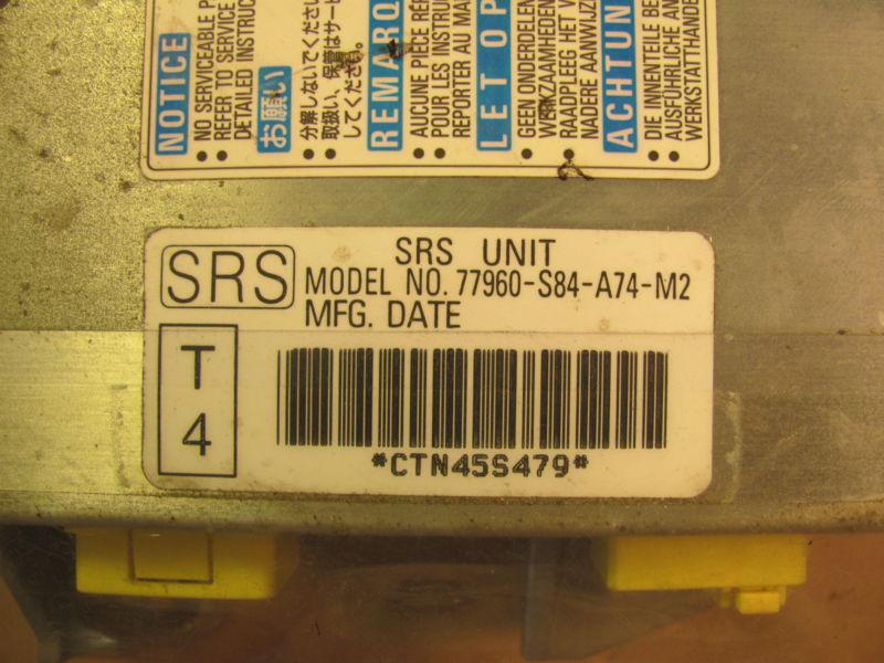 Purchase 0102 HONDA ACCORD FR SRS AIR BAG MODULE NUMBER 77960S84A74