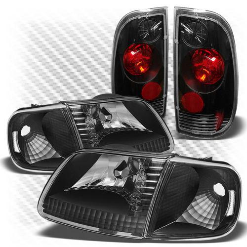 97-03 f150, 97-99 f250ld black headlights (clear refl.) + altezza tail lights