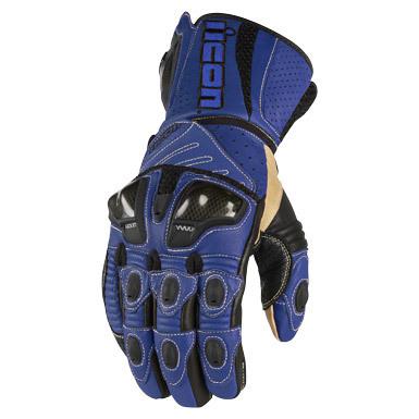 Icon glove overlord long blue sm 3301-1495
