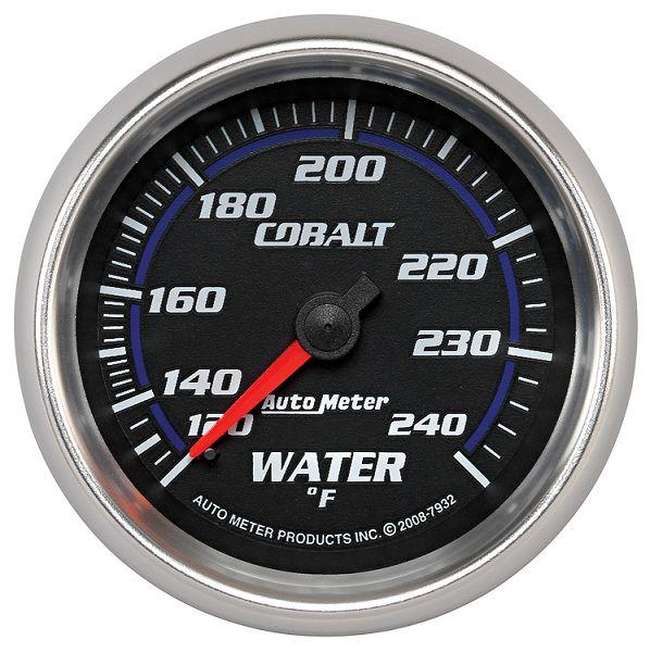 Auto meter 7932 cobalt 2 5/8" mechanical water temperature gauge 120-240˚f