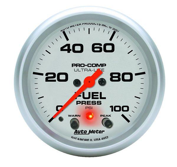 Auto meter 4472 ultra lite 2 5/8" mechanical fuel pressure gauge 0-100 psi